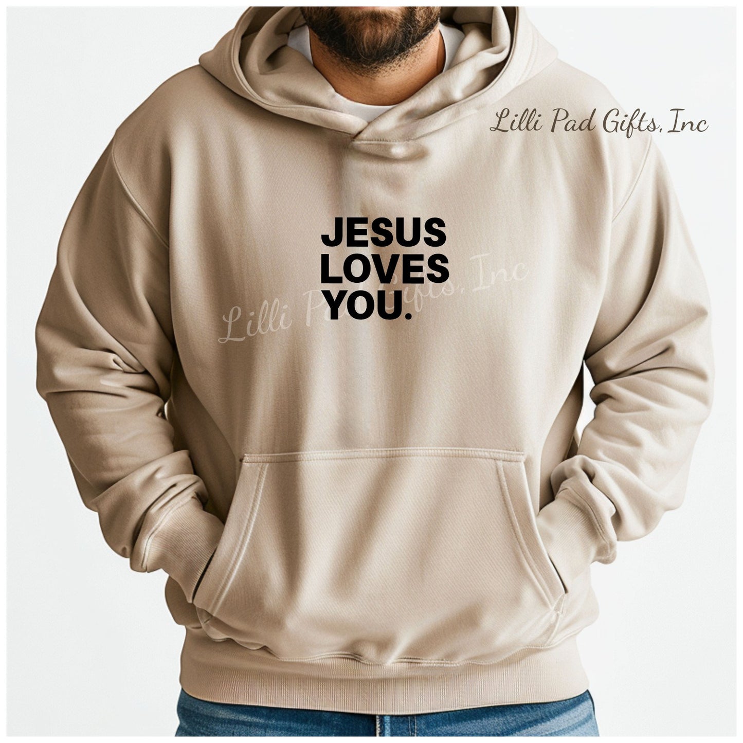 Jesus Loves You. block Hooded Sweatshirt