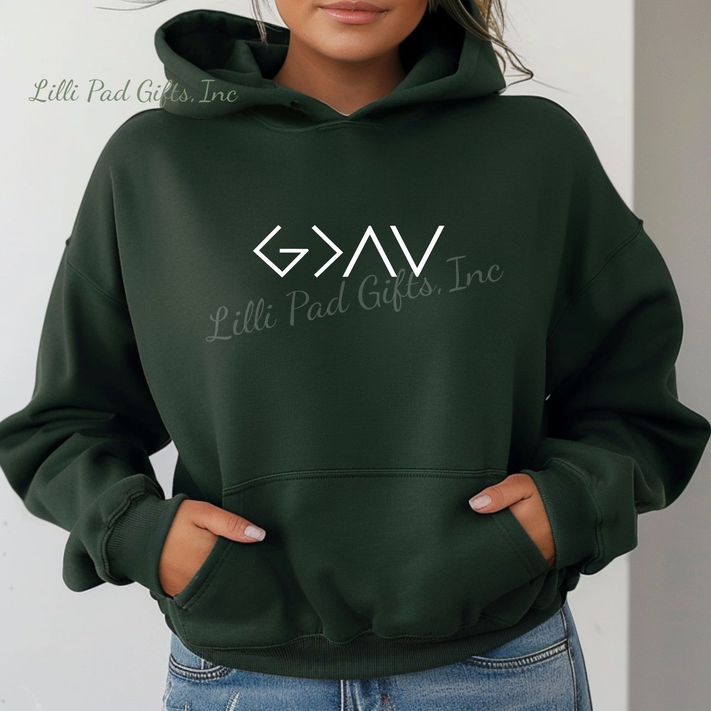 G>^v God is Greater than the Highs and Lows Hooded Sweatshirt