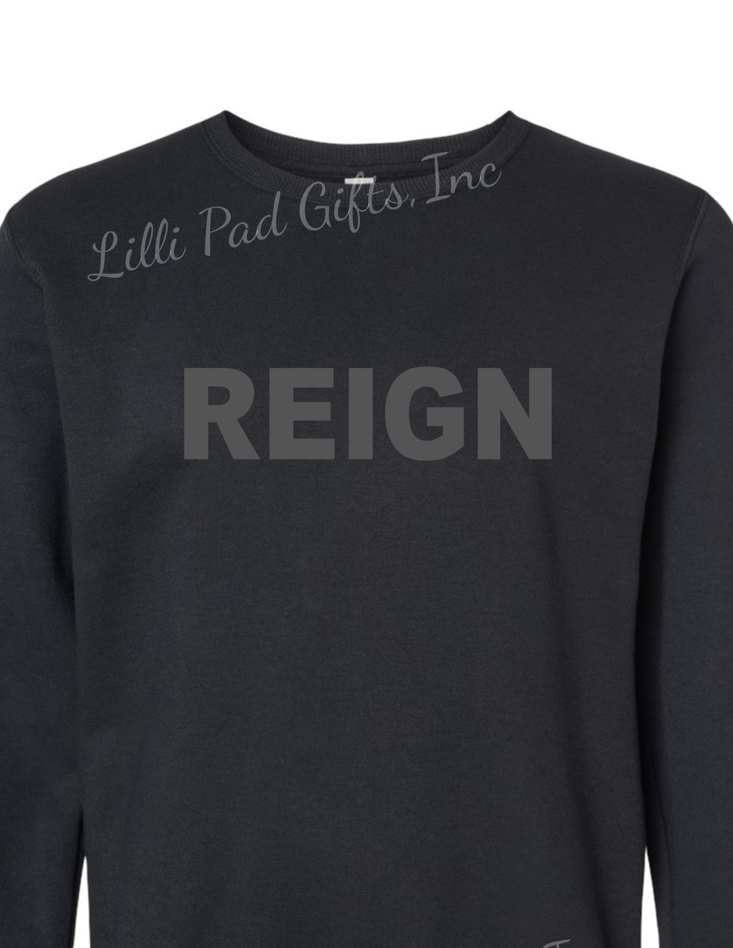 REIGN - Block Style - Black & Gray Crewneck Sweatshirt