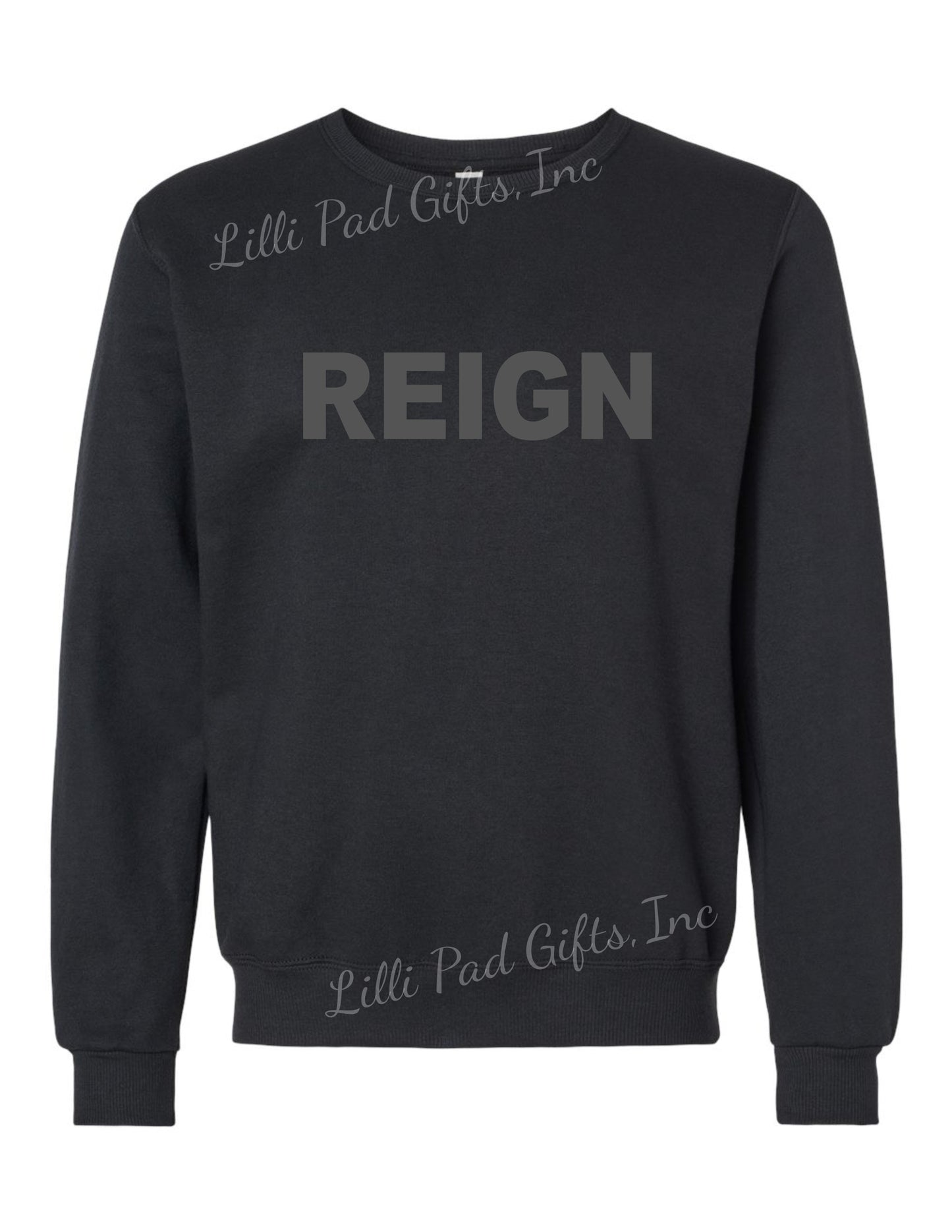 REIGN - Block Style - Black & Gray Crewneck Sweatshirt