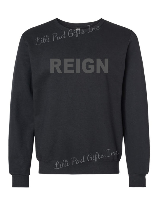 REIGN - Block Style - Black & Gray Crewneck Sweatshirt