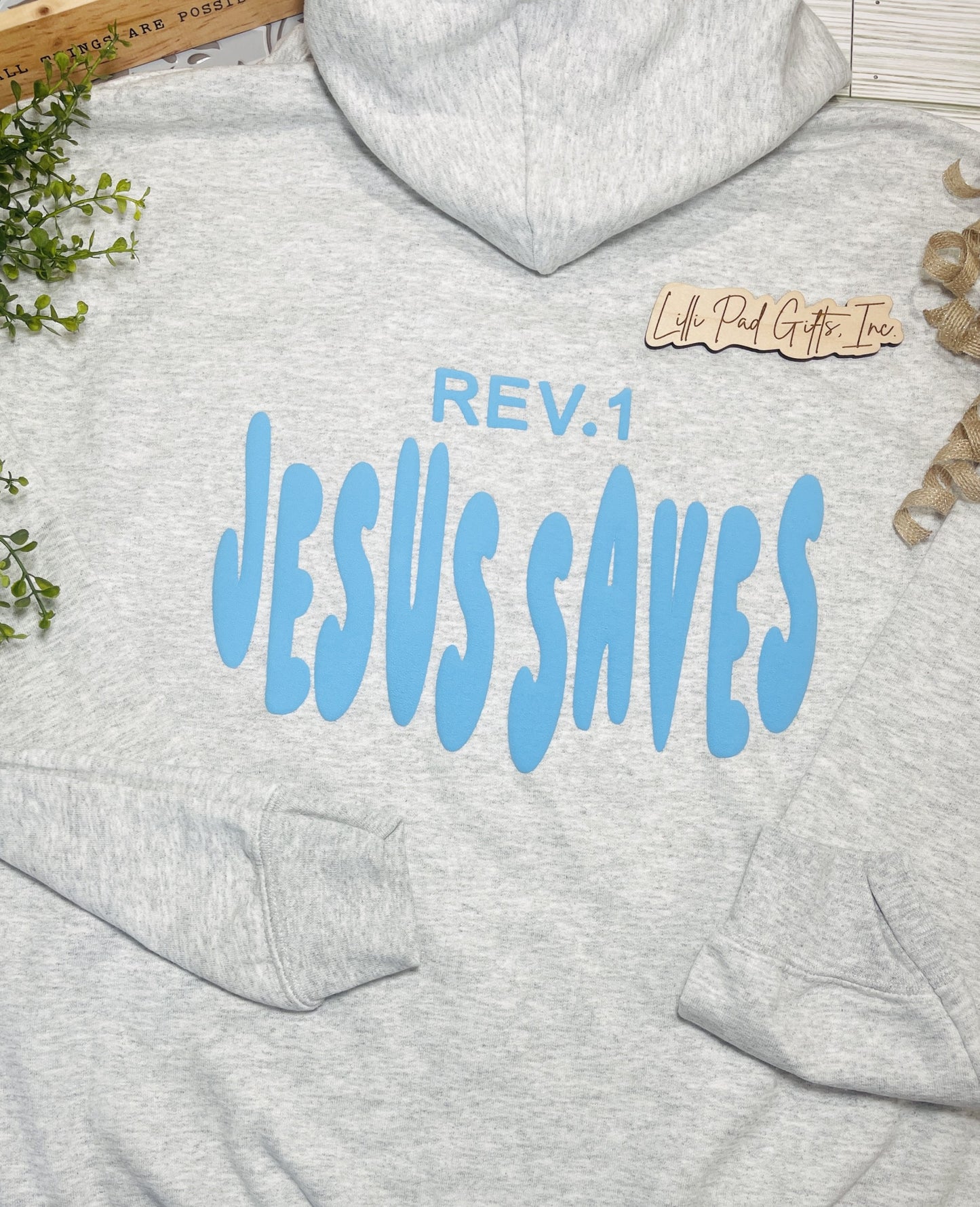 JESUS SAVES - REV 1 - PUFF Hooded Sweatshirt