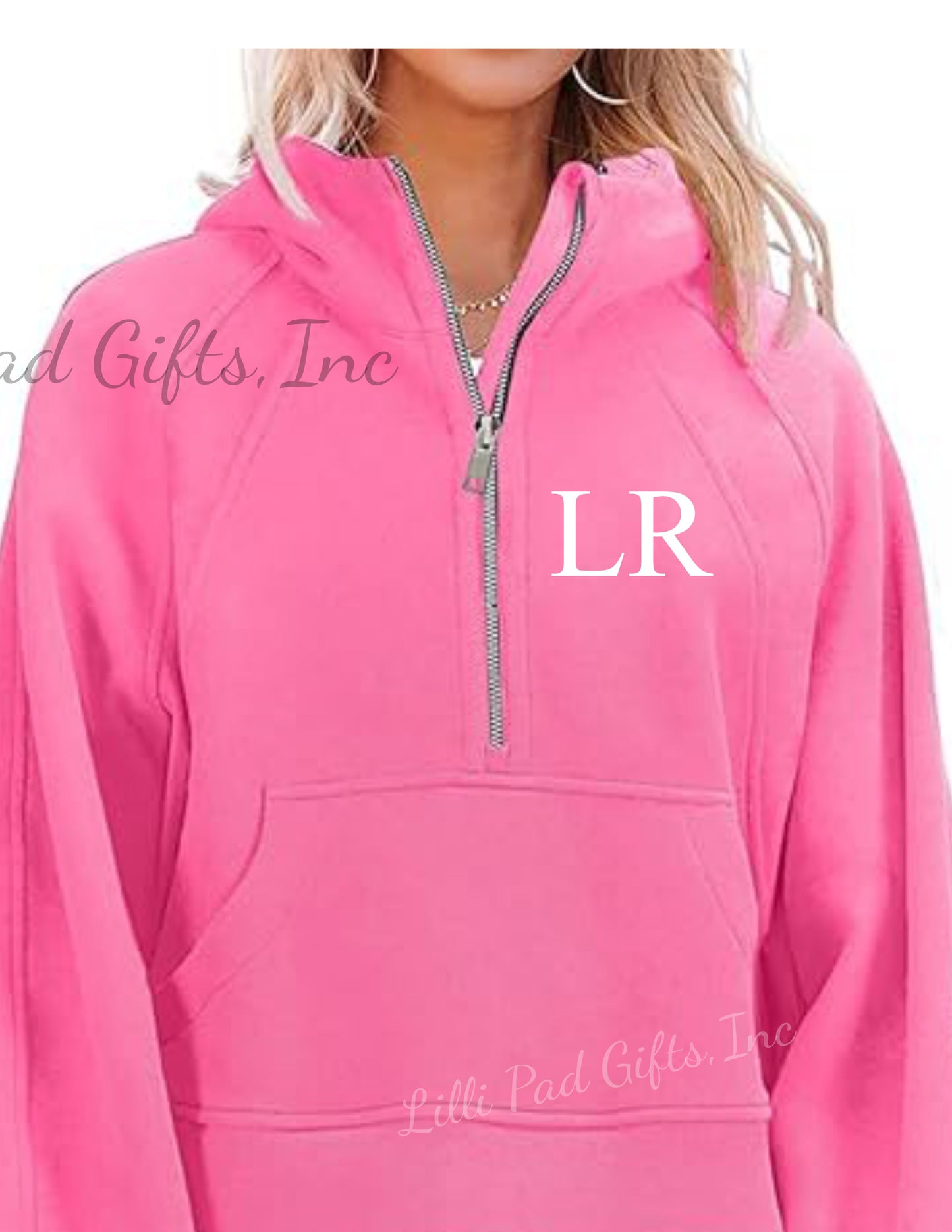 LR Pink Cropped Zip Up Hoodie