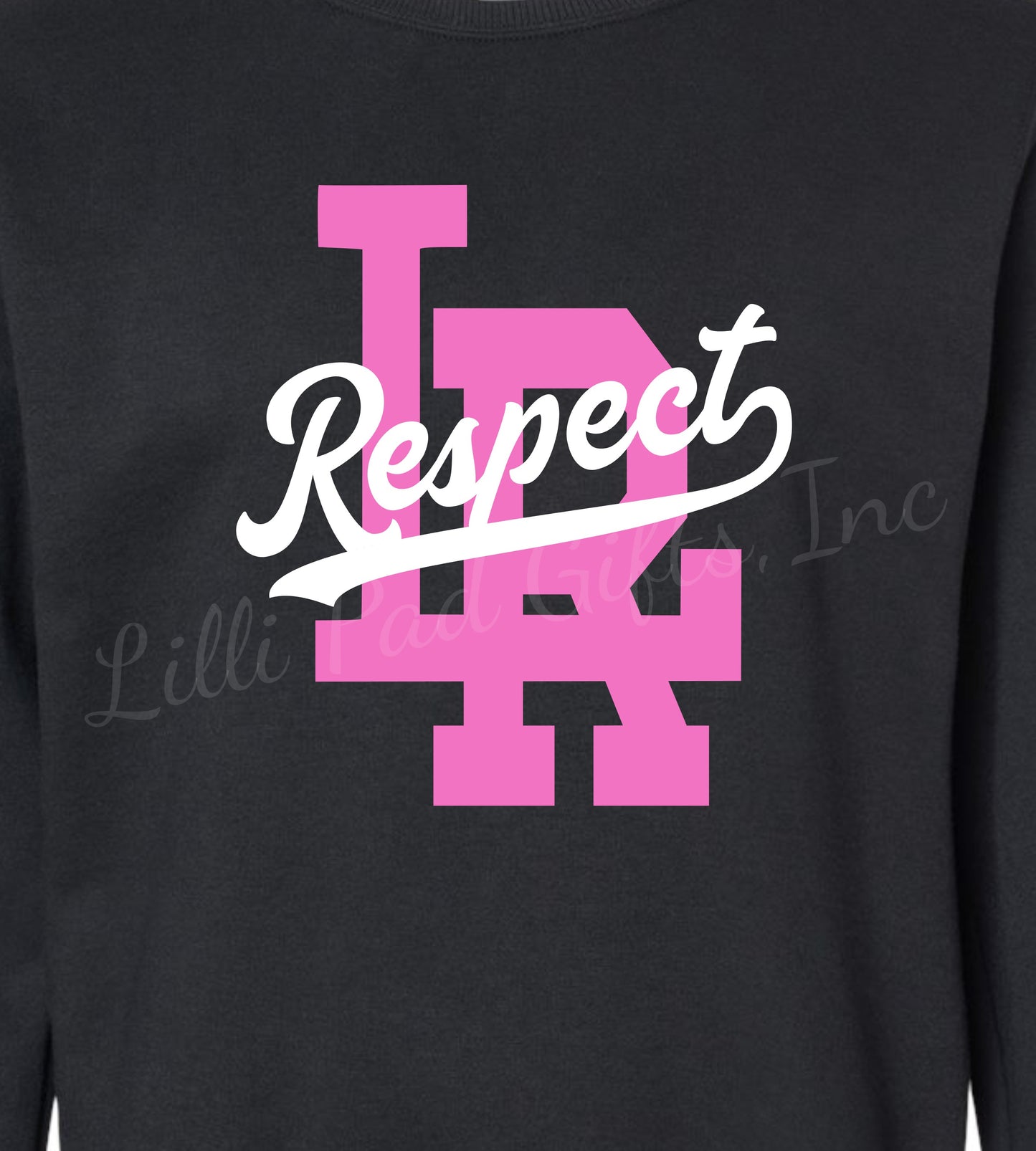 Black and Neon Pink LR Respect Crewneck Sweatshirt